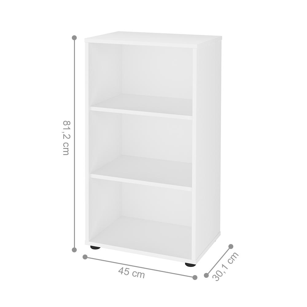 Conjunto Escrivaninha e Estante Herne Branco