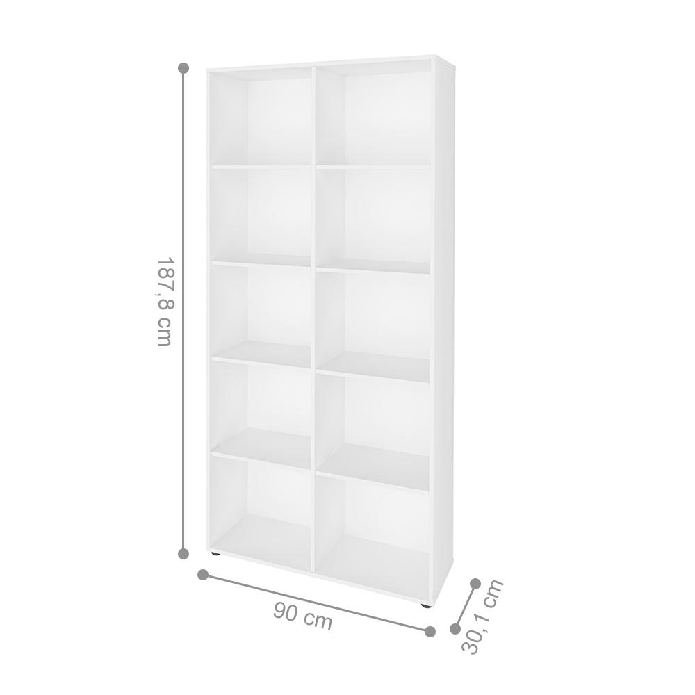 Conjunto Escrivaninha e Estante Ratisbona Branco