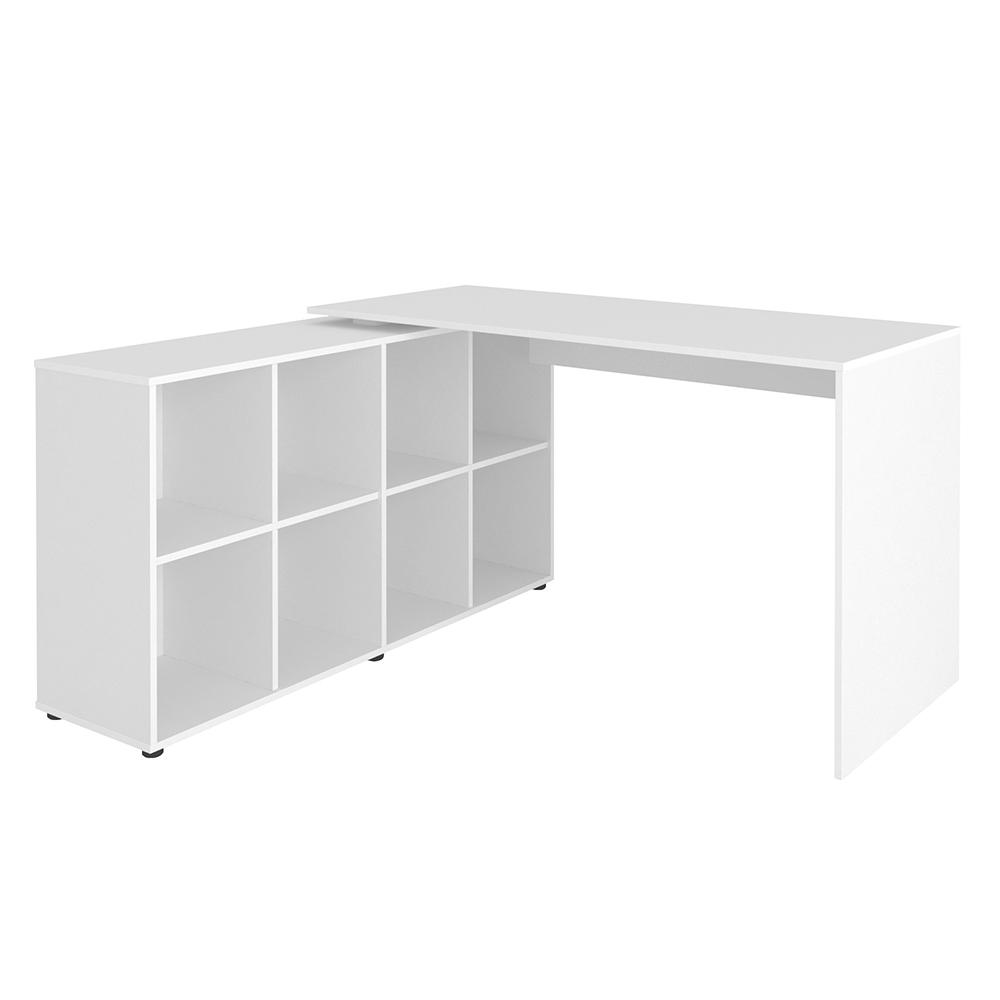 Conjunto Escrivaninha e Estante Ratisbona Branco