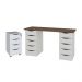 Conjunto Escrivaninha e Gaveteiro Huddersfield Nogal Branco