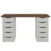 Conjunto Escrivaninha e Gaveteiro Huddersfield Nogal Branco