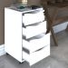 Conjunto Escrivaninha e Gaveteiro Huddersfield Nogal Branco