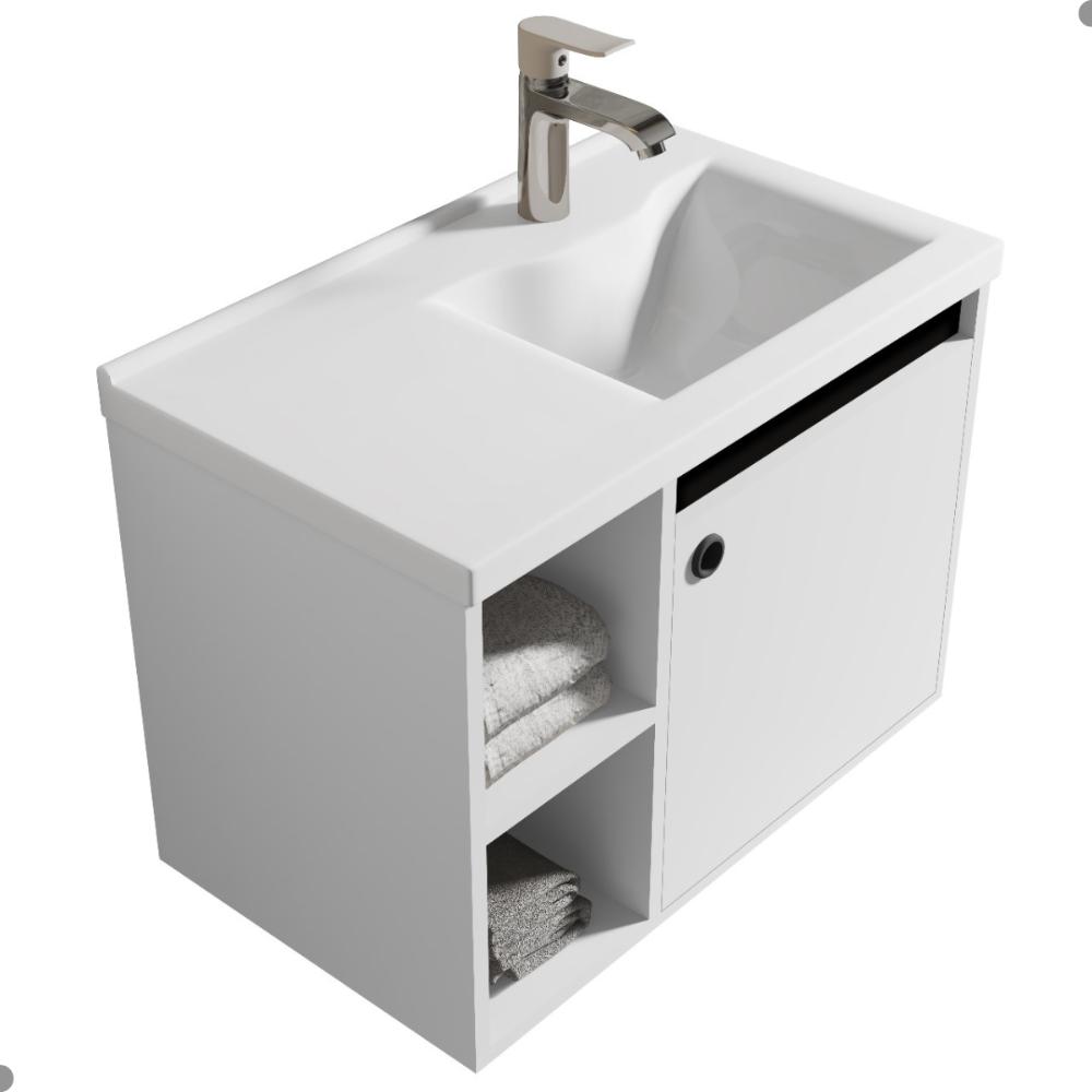 Conjunto Gabinete com Cuba e Espelheira Juárez Branco Preto