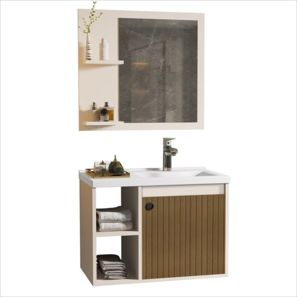 Conjunto Gabinete com Cuba e Espelheira Juárez Pérola/Ripado