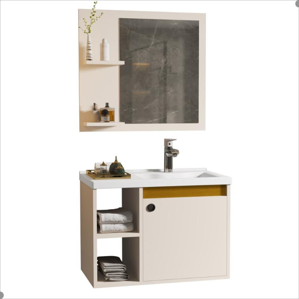 Conjunto Gabinete com Cuba e Espelheira Juárez Perola Nature