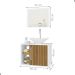 Conjunto Gabinete e Espelheira Grenoble Branco Ripado