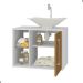 Conjunto Gabinete e Espelheira Grenoble Branco Ripado