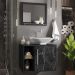 Conjunto Gabinete e Espelheira Grenoble Preto Fosco Nero