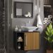 Conjunto Gabinete e Espelheira Grenoble Preto Ripado