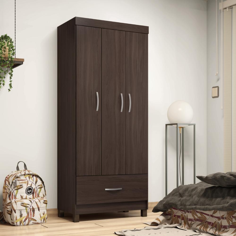Conjunto Guarda Roupa 3 Portas e Sapateira Genev Cafe Touch
