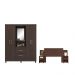 Conjunto Guarda Roupa 4 Portas e Cabeceira Lorena Cafe Touch