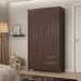 Conjunto Guarda Roupa 4 Portas e Sapateira Noth Cafe Touch