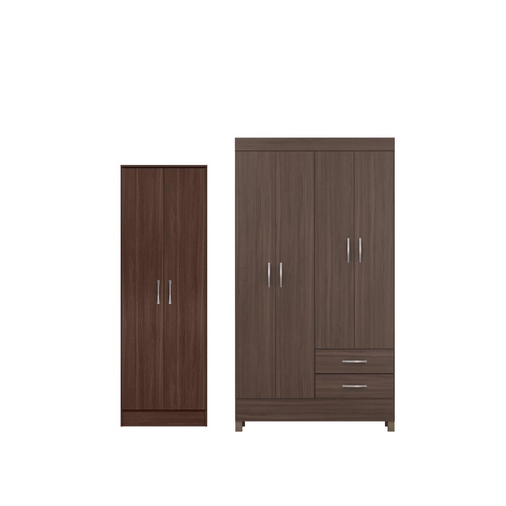 Conjunto Guarda Roupa 4 Portas e Sapateira Noth Cafe Touch