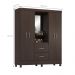 Conjunto Guarda Roupa 4 Portas e Sapateira Riom Cafe Touch