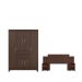 Conjunto Guarda Roupa 6 Portas e Cabeceira Lux Cafe Touch