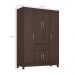 Conjunto Guarda Roupa 6 Portas e Cabeceira Lux Cafe Touch