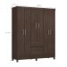 Conjunto Guarda Roupa 6 Portas e Sapateira Avila Cafe Touch