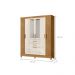 Conjunto Guarda Roupa Espelho e Comoda Fuji Freijo Off White