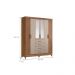 Conjunto Guarda Roupa Espelho e Comoda Lins Freijo Off White