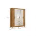 Conjunto Guarda Roupa Espelho e Comoda Lins Freijo Off White