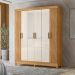 Conjunto Guarda Roupa Espelho e Comoda Luz Freijo Off White