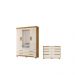 Conjunto Guarda Roupa Espelho e Comoda Neri Freijo Off White
