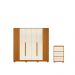 Conjunto Guarda Roupa e Cômoda Ilhéus Freijó Off White