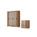 Conjunto Guarda Roupa e Comoda Argo Carvalho Fendi