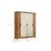Conjunto Guarda Roupa e Comoda Caribe Freijo Off White