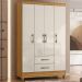 Conjunto Guarda Roupa e Comoda Flin Freijo Off White