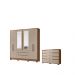Conjunto Guarda Roupa e Comoda Saint German Carvalho Fendi
