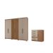 Conjunto Guarda Roupa e Comoda Solimoes Carvalho Fendi