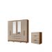 Conjunto Guarda Roupa e Comoda Turing Carvalho Fendi
