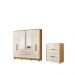 Conjunto Guarda Roupa e Comoda Turing Freijo Off White