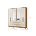 Conjunto Guarda Roupa e Comoda Turing Freijo Off White