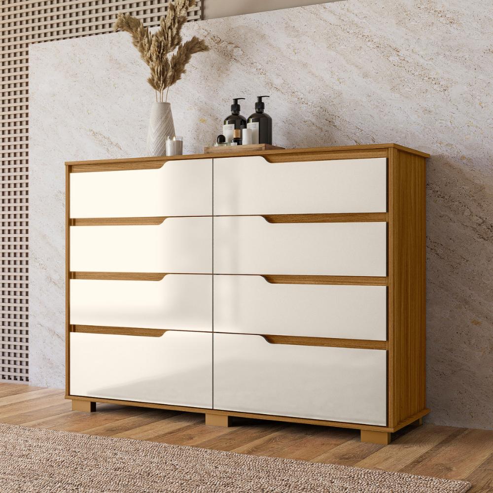 Conjunto Guarda Roupae Comoda Maunee Freijo Off White