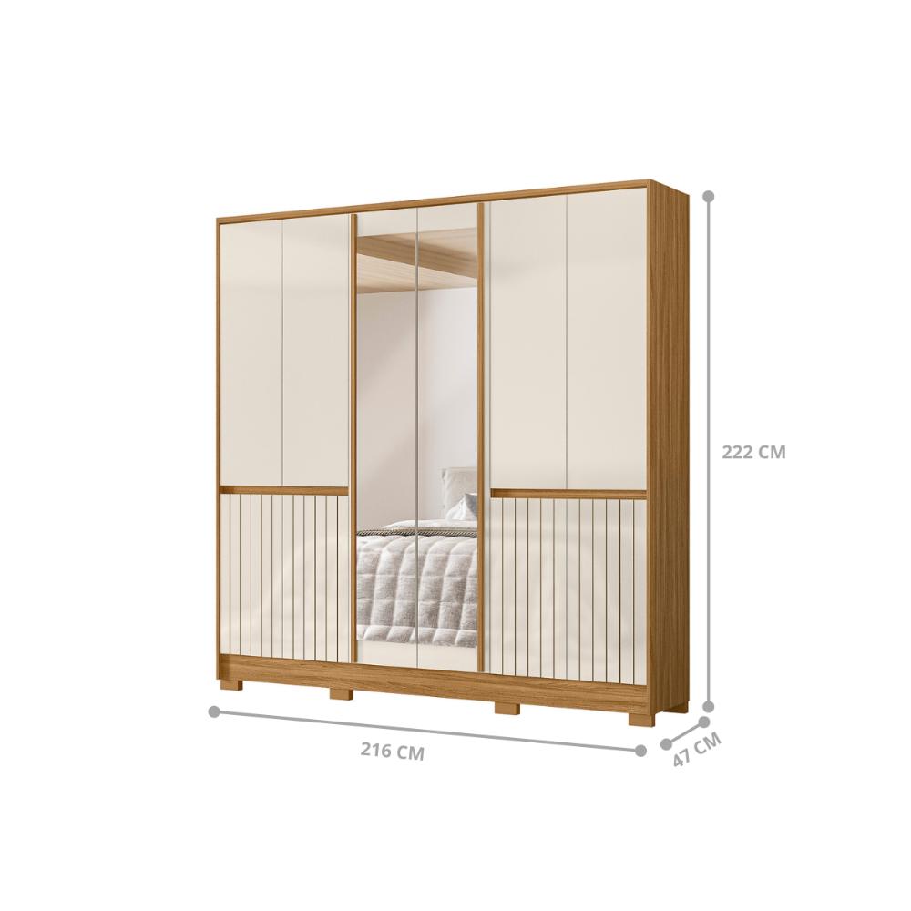 Conjunto Guarda Roupae Comoda Maunee Freijo Off White