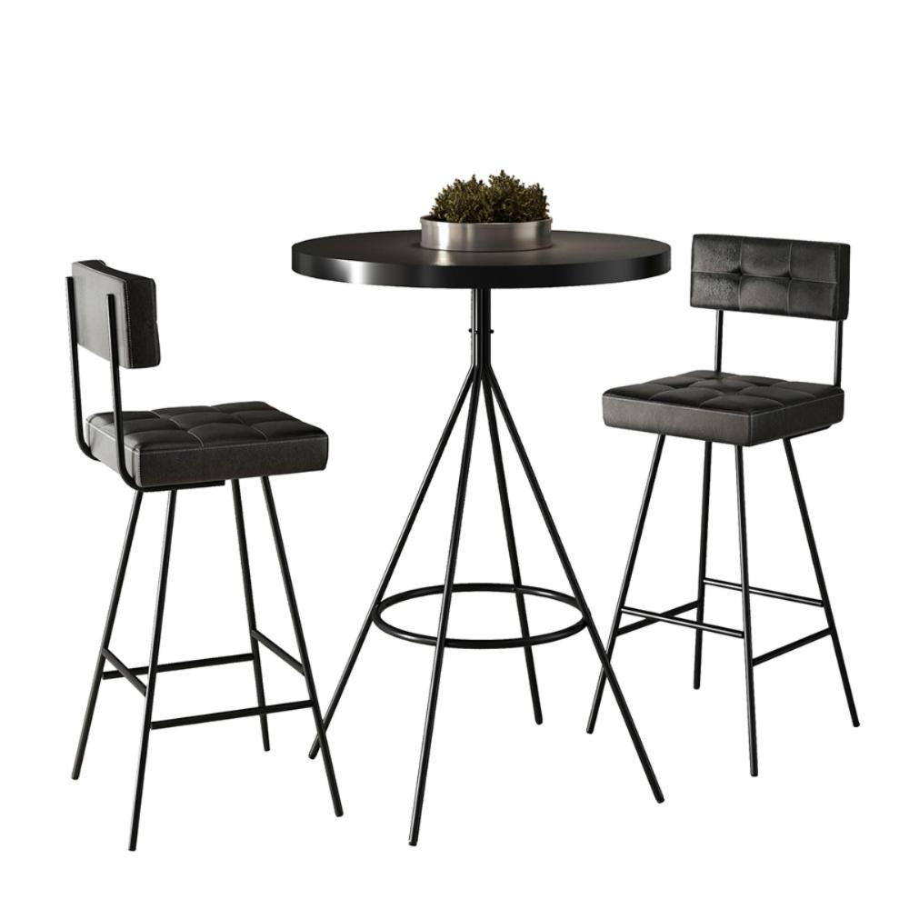 Conjunto Mesa Com 2 Banquetas Grecia Preto