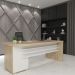 Conjunto Mesa Executiva e Balcão Rotherham Carvalho Branco