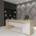 Conjunto Mesa Executiva e Balcão Rotherham Carvalho Branco