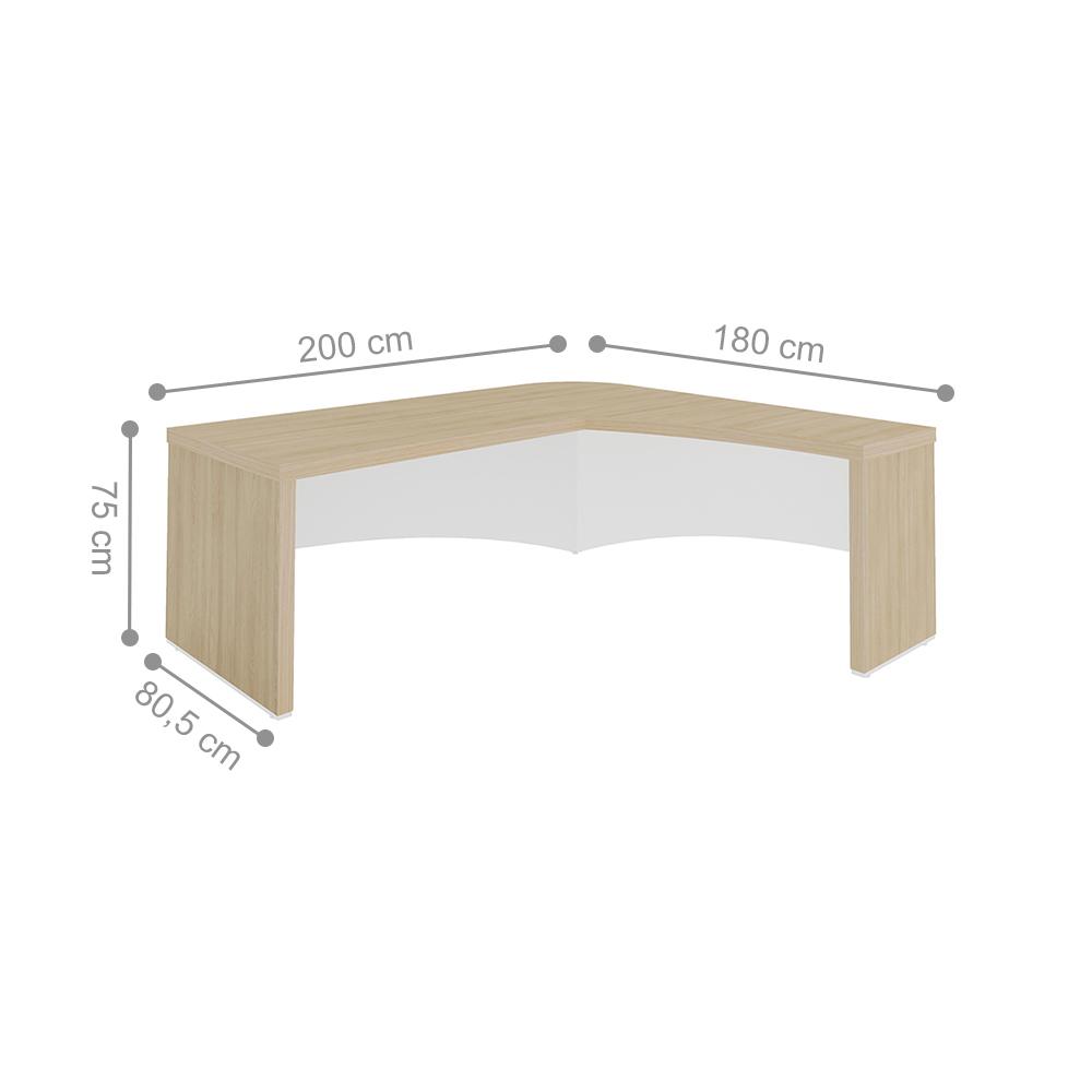 Conjunto Mesa Executiva e Balcão Wycombe Carvalho Branco