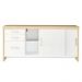 Conjunto Mesa Executiva e Balcão Wycombe Carvalho Branco