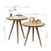 Conjunto Mesa Lateral Sofá Sala Pés Palito Off White Freijó