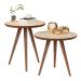Conjunto Mesa Lateral Sofá Sala Pés Palito Off White Freijó