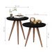 Conjunto Mesa Lateral Sofá Sala Pés Palito Preto Fosco