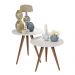 Conjunto Mesa Lateral e Apoio Lisy Branco