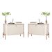 Conjunto Mesa de Cabeceira Albania Off White Bronze