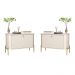 Conjunto Mesa de Cabeceira Albania Off White Dourado