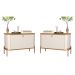 Conjunto Mesa de Cabeceira Albania Off White Nature Bronze