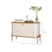 Conjunto Mesa de Cabeceira Albania Off White Nature Bronze